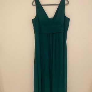 Green chiffon long gown